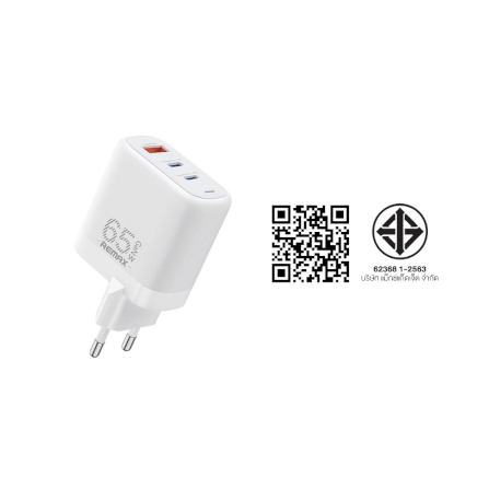 หัวชาร์จเร็ว REMAX U60-ACC65W-WHT USB+2C 65W พร้อมสาย C to C สีขาว_3